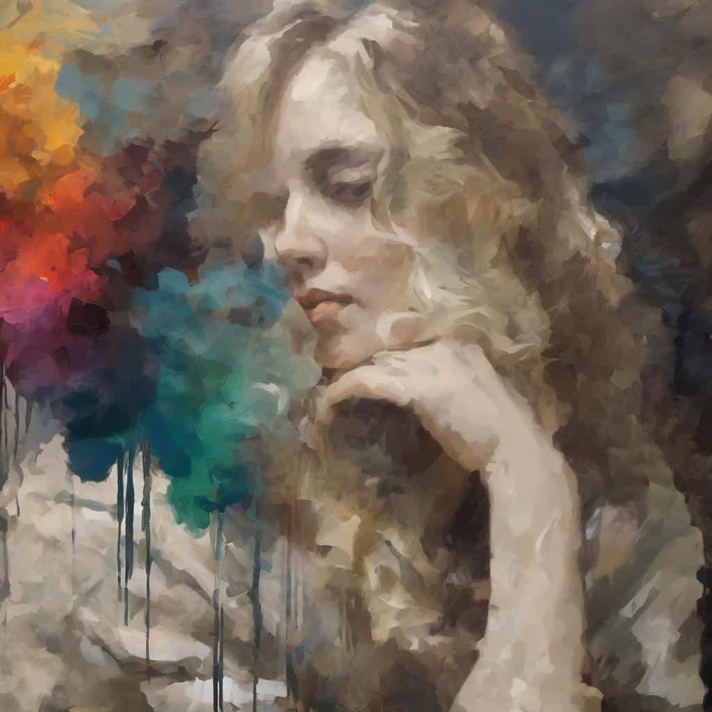 ζυγός πόδι, πορτρέτο γυναίκας, τέχνη και έκφραση, πίνακας ζωγραφικής, προσωπική και κοινωνική έκφραση μέσω τέχνης.