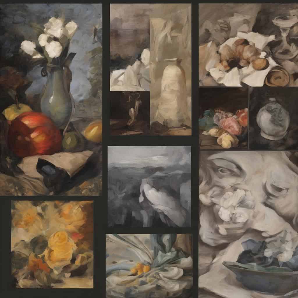 φωτογραφία με ζωγραφικά έργα που αναδεικνύουν την τέχνη ως μέσο προσωπικής και κοινωνικής έκφρασης.